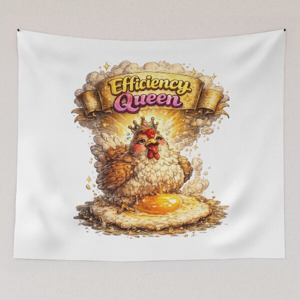 Item preview, Efficiency Queen – Chicken Laying a Fried Egg designed and sold by StrayaDesign.