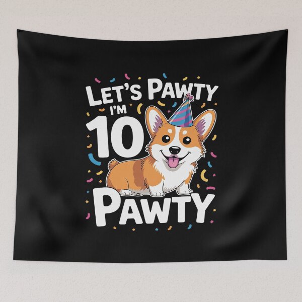 Item preview, 10 Years Old Corgi Dog Lover 10th Birthday Party Outfit Kid designed and sold by MarkLeedsArt.