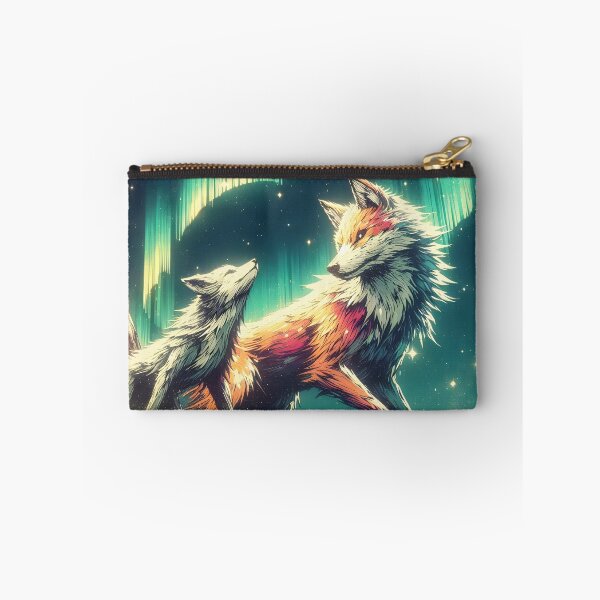 Item preview, Northern Lights Wolf and Fox, Ai Generated Art   designed and sold by ACC .