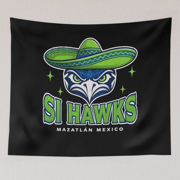Item preview, Si Hawks Mazatlan Mexico Sombrero Eagle - Seattle Football Vacation Parody designed and sold by Patchina.