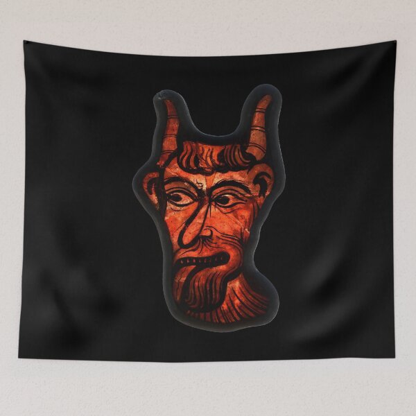 Aperçu de l'œuvre Tête du diable | Visage du diable | Cornes du diable - Cadeau satanique créée et vendue par Carl's Clothing.