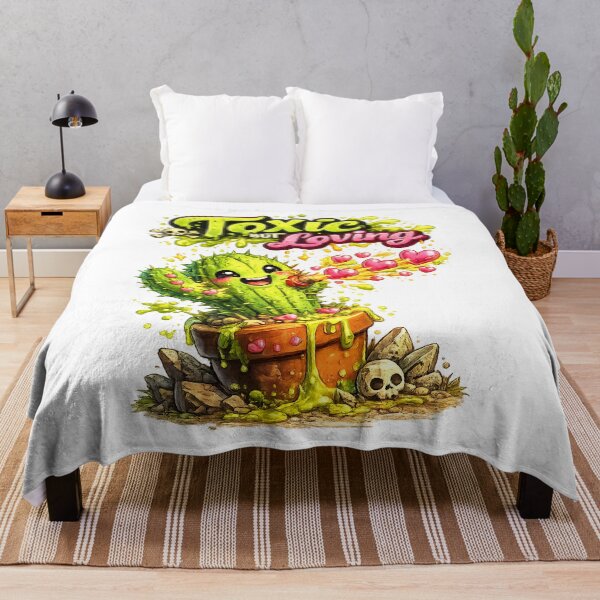 Item preview, Toxic but Loving – Cute Cactus Shooting Hearts Illustration designed and sold by StrayaDesign.