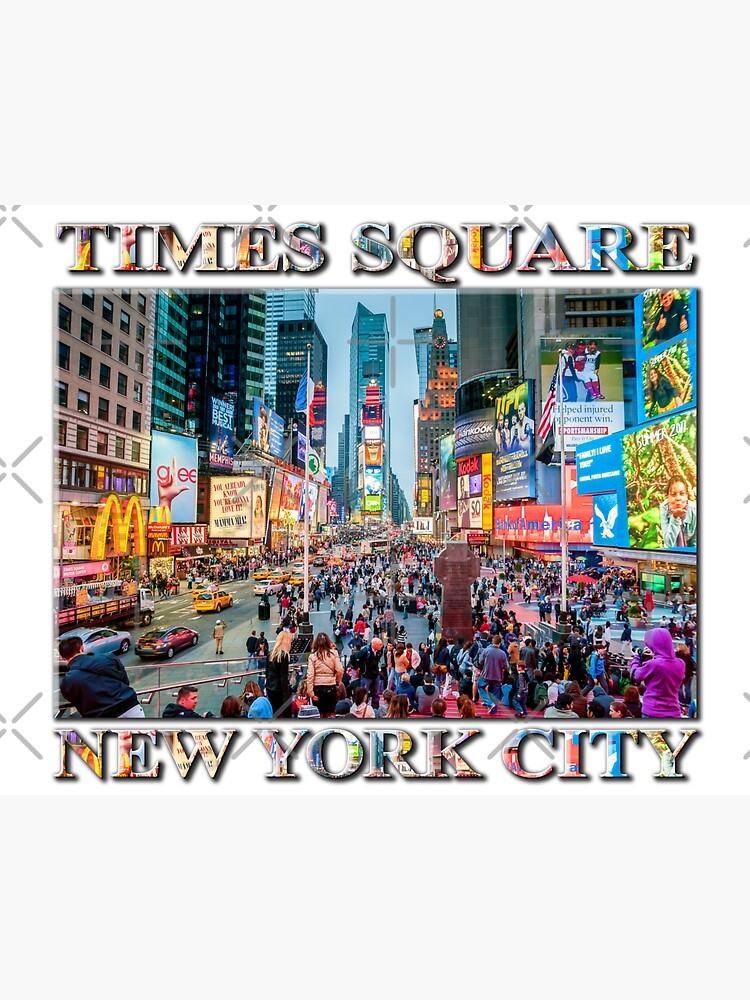 Times Square Tourists (poster on white) by RayW