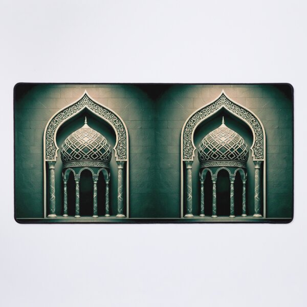 Item preview, Jewel Tone Islamic Dome: Modern 3D Architectural Neon Illustration (V.1) designed and sold by D-Islamic.