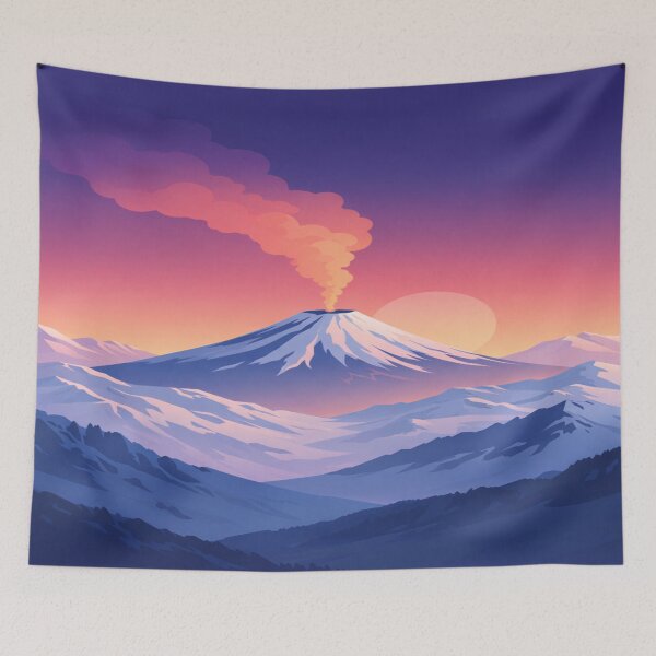 Item preview, Alpine Volcano Snowy Mountain Landscape – Minimalist Surreal Travel Art designed and sold by Globalcitytees.