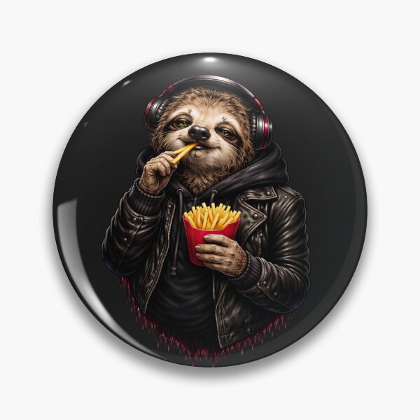 Item preview, Relaxed Sloth Eating Fries – Cozy Streetwear Animal Illustration designed and sold by ColorSplash123.