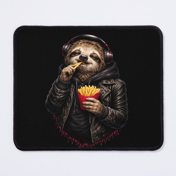 Item preview, Relaxed Sloth Eating Fries – Cozy Streetwear Animal Illustration designed and sold by ColorSplash123.