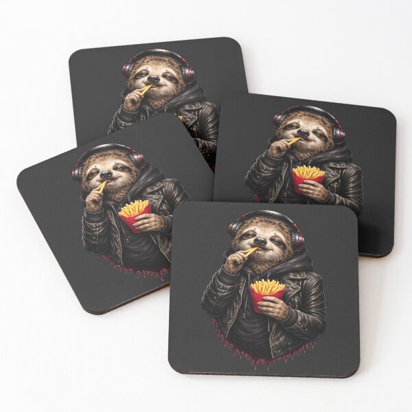 Item preview, Relaxed Sloth Eating Fries – Cozy Streetwear Animal Illustration designed and sold by ColorSplash123.