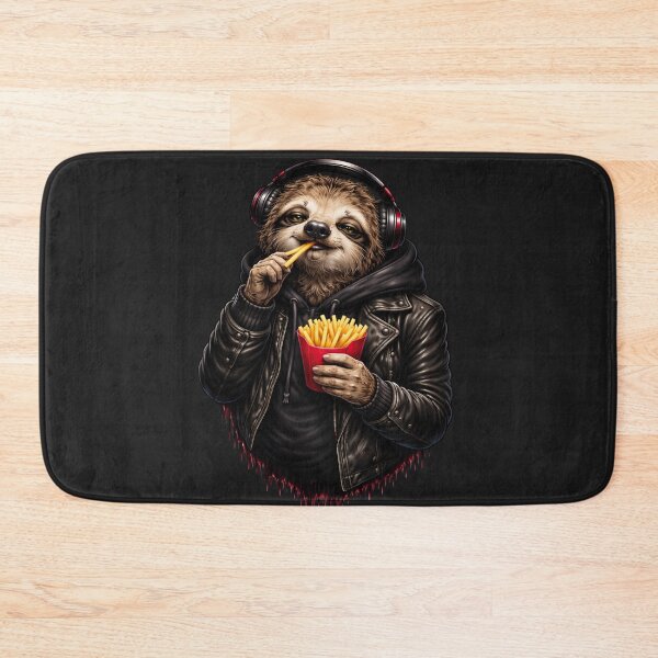 Item preview, Relaxed Sloth Eating Fries – Cozy Streetwear Animal Illustration designed and sold by ColorSplash123.