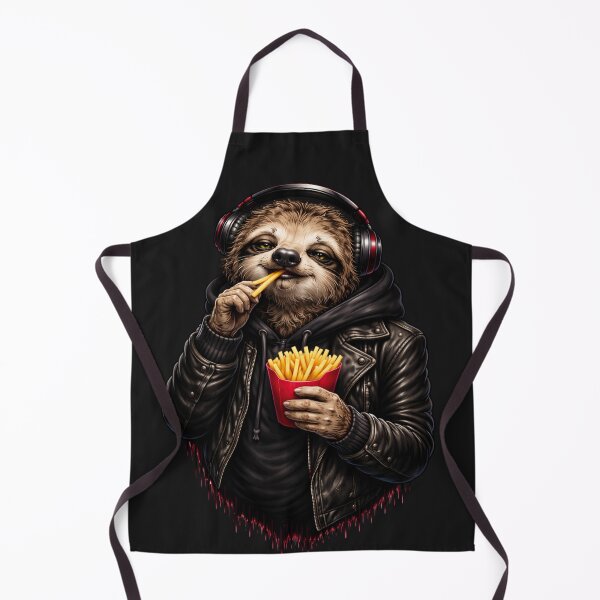 Item preview, Relaxed Sloth Eating Fries – Cozy Streetwear Animal Illustration designed and sold by ColorSplash123.