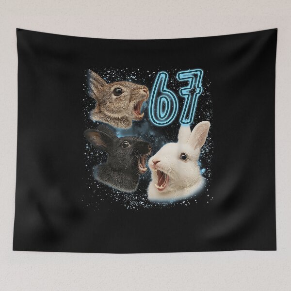 Item preview, Rabbit Lover 67 Meme Bunny Howling at The Moon Sarcastic designed and sold by MerchDeviant.