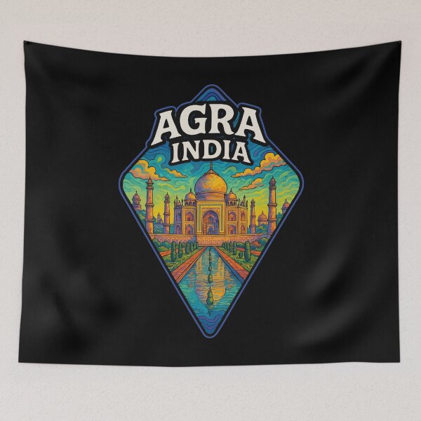 Item preview, Agra Taj Mahal India Trippy Travel designed and sold by TomFrontierArt.