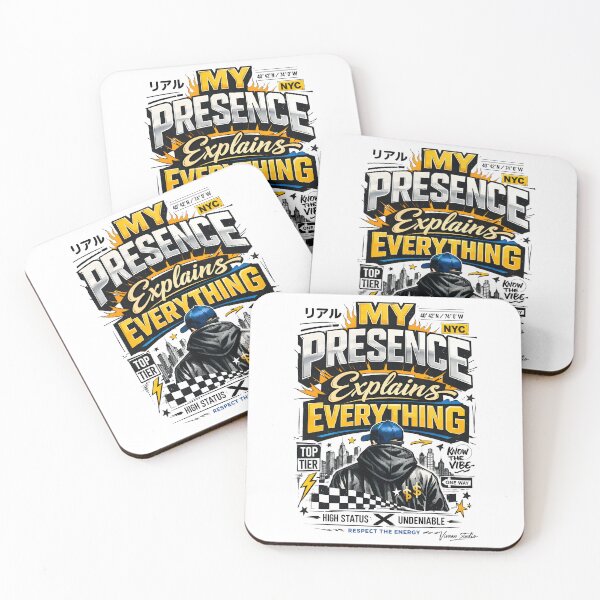 Item preview, My Presence Explains Everything Streetwear Typography - Urban Aesthetic Hypebeast Style Bold Quote Graphic Art for High Status and Modern Stoicism Vibe by Vivaan Studio designed and sold by Vivaan Studio.