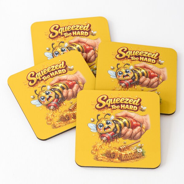Item preview, Squeezed Too Hard – Funny Bee Honey Illustration designed and sold by StrayaDesign.
