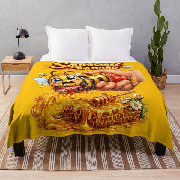 Item preview, Squeezed Too Hard – Funny Bee Honey Illustration designed and sold by StrayaDesign.