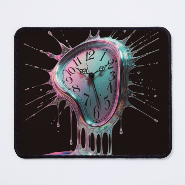 Item preview, Melting Time – Surreal Iridescent Clock Art | Abstract Time Aesthetic designed and sold by ZChrome.