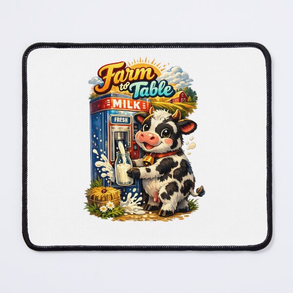 Item preview, Farm to Table – Cute Cow Milk Vending Machine Illustration designed and sold by StrayaDesign.