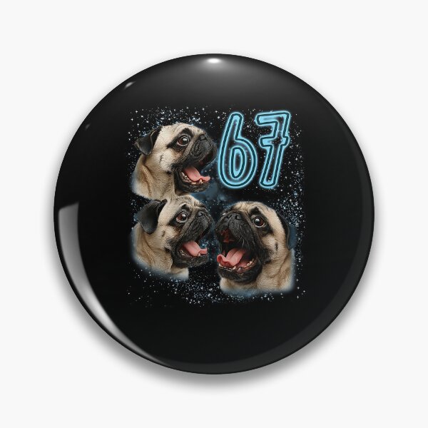 Item preview, Pug 67 Meme Pug Lover Dog Mom Howling at The Moon Sarcasm designed and sold by MerchDeviant.