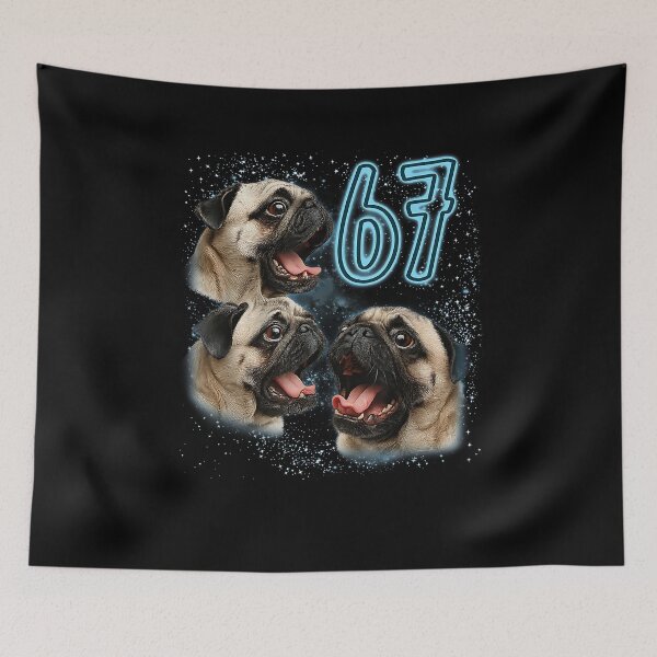 Item preview, Pug 67 Meme Pug Lover Dog Mom Howling at The Moon Sarcasm designed and sold by MerchDeviant.