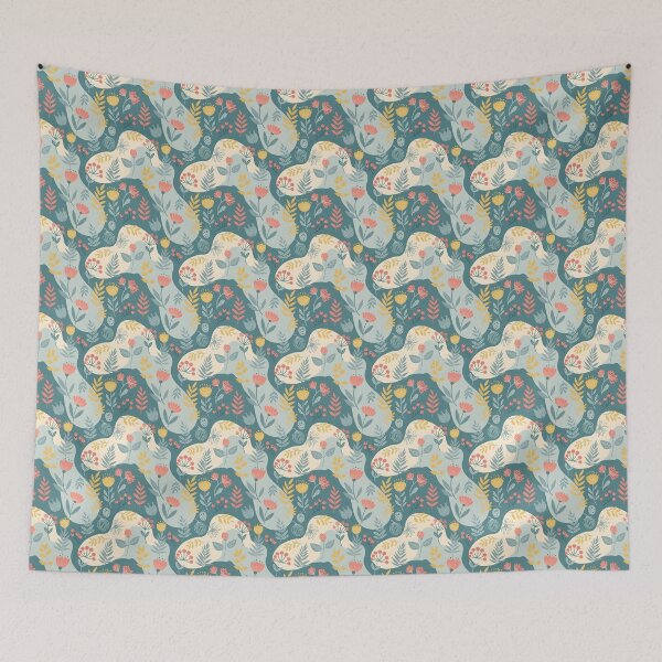 Item preview, Playful Wildflower Garden: Soft Pastel Folk Illustration designed and sold by VelloomStore.