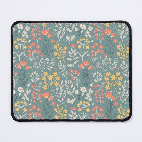 Item preview, Whimsical Pastel Meadow – Teal, Coral & Butter Yellow Wildflowers designed and sold by VelloomStore.