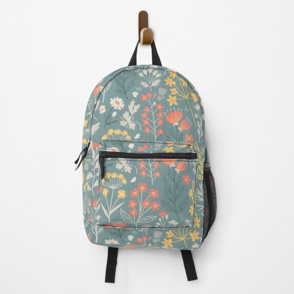 Item preview, Whimsical Pastel Meadow – Teal, Coral & Butter Yellow Wildflowers designed and sold by VelloomStore.