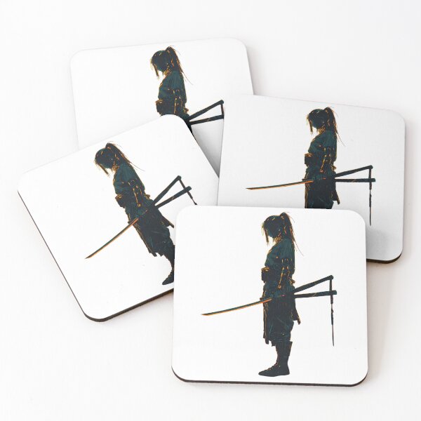 Item preview, Silhouetted Figure Female Ninja Sword Strength Resilience designed and sold by ART ATTACK ZONE.