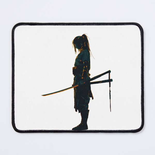 Item preview, Silhouetted Figure Female Ninja Sword Strength Resilience designed and sold by ART ATTACK ZONE.