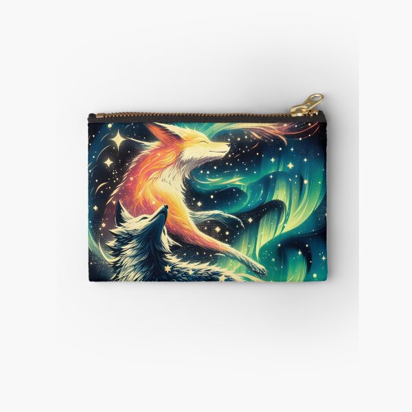 Item preview, Northern Lights Wolf and Fox, Ai Generated Art   designed and sold by ACC .