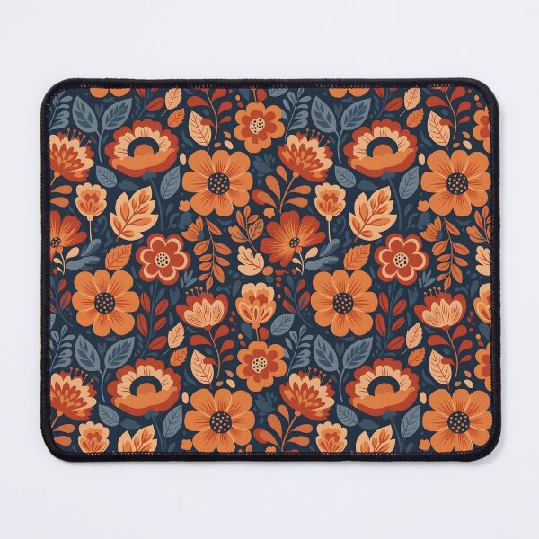 Item preview, Oversized Graphic Flowers – Rust Red, Navy & Beige Seamless Design designed and sold by VelloomStore.