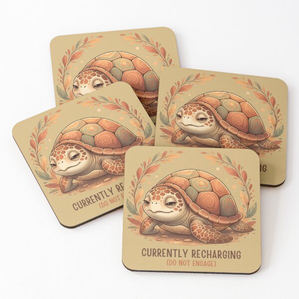 Item preview, Currently Recharging Introvert Turtle designed and sold by draft & digital.