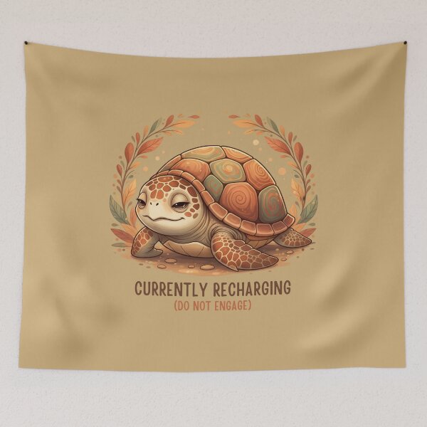 Item preview, Currently Recharging Introvert Turtle designed and sold by draft & digital.