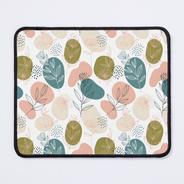 Item preview, Hand-Drawn Modern Folk Floral – Soft Olive, Pink & Cream designed and sold by VelloomStore.