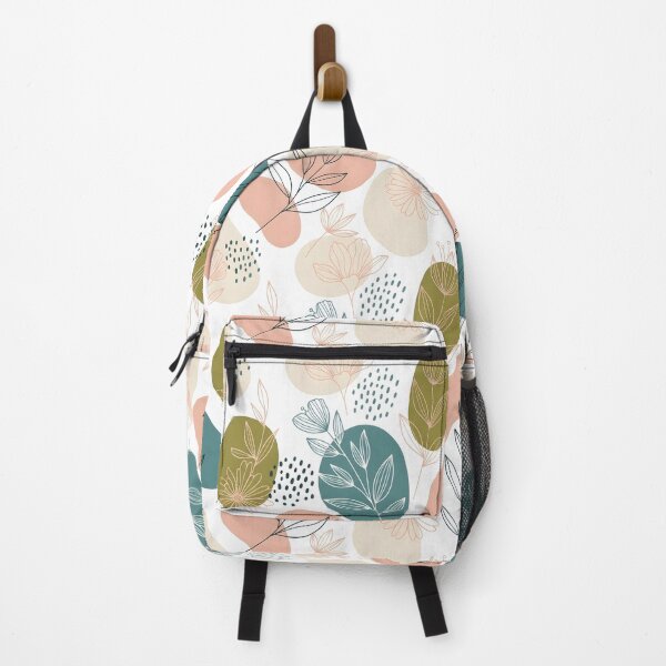 Item preview, Hand-Drawn Modern Folk Floral – Soft Olive, Pink & Cream designed and sold by VelloomStore.