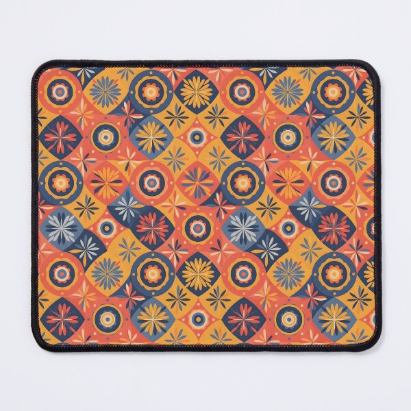 Item preview, Vibrant Coral & Deep Blue Abstract Floral – Modern Folk Design designed and sold by VelloomStore.