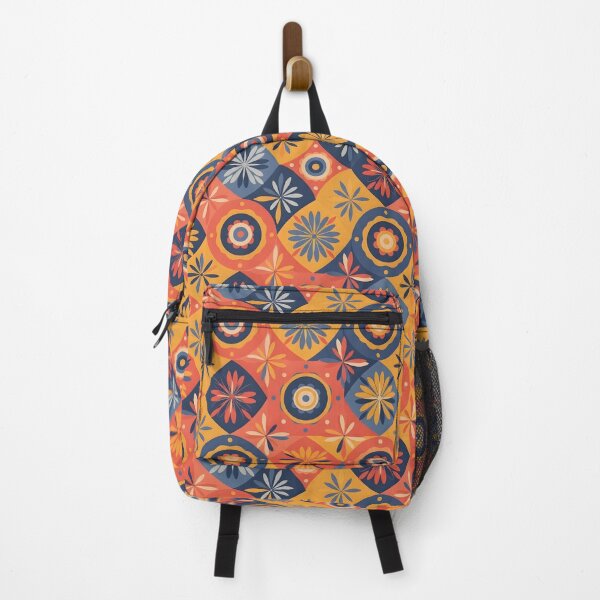 Item preview, Vibrant Coral & Deep Blue Abstract Floral – Modern Folk Design designed and sold by VelloomStore.