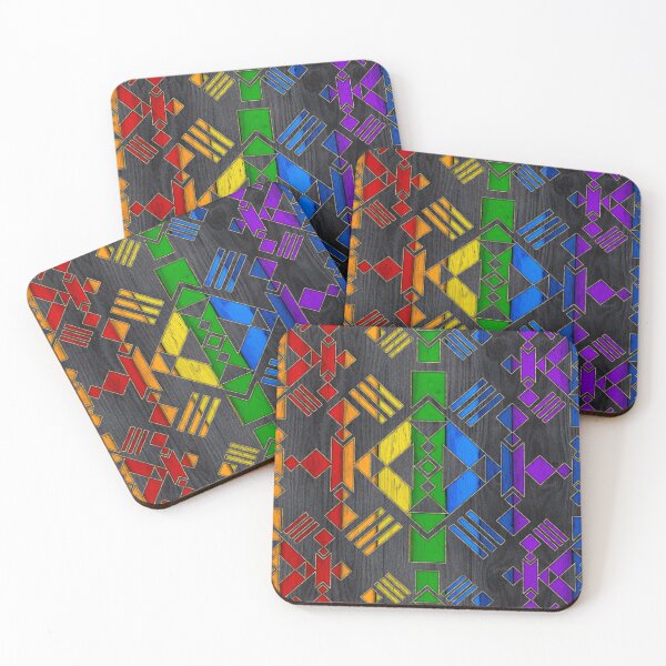 Item preview, Colorful Geometric Wooden texture pattern  designed and sold by Nartissima.