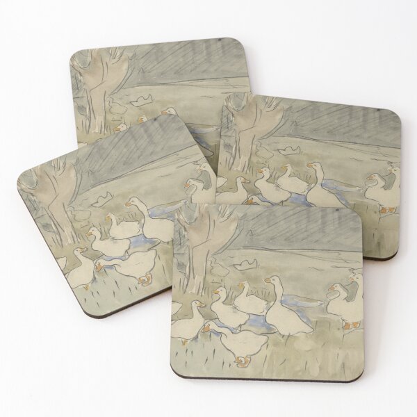 Item preview, Vintage Geese Watercolor Painting: Neutral Animal Print designed and sold by SavageVision.