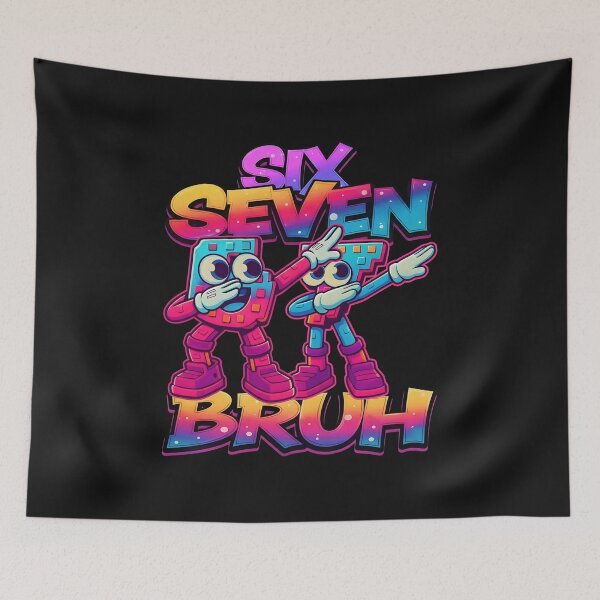 Item preview, Six Seven Bruh Vaporwave Italian Brainrot 67 Dabbing Neon Meme Birthday Boys Gift For Boy Kids designed and sold by ArmyAbodo.
