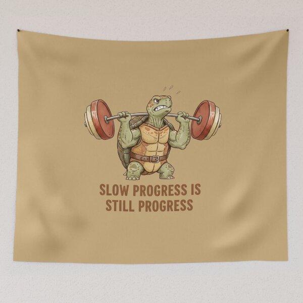 Item preview, Slow Progress Is Still Progress - Gym Turtle designed and sold by draft & digital.