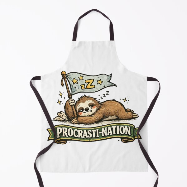 Item preview, Procrasti-Nation – Lazy Sloth Procrastination Pun Illustration designed and sold by StrayaDesign.