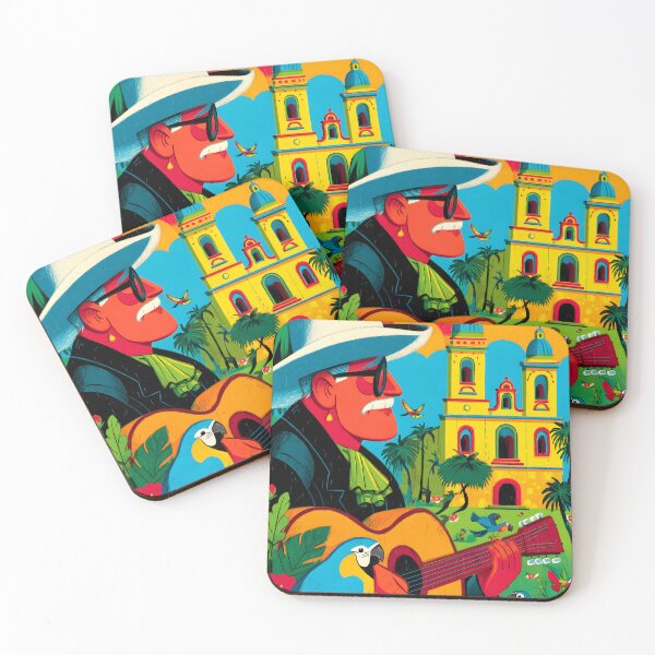 Item preview, Vibrant Musician Playing Guitar in Tropical Paradise designed and sold by Artessie.