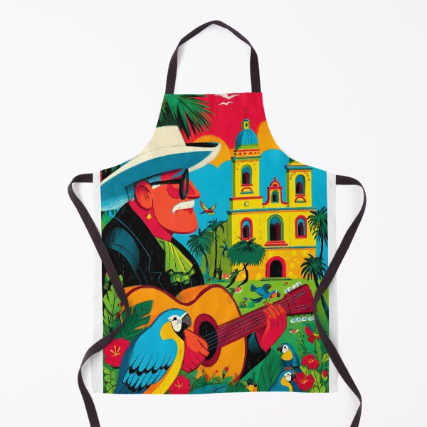 Item preview, Vibrant Musician Playing Guitar in Tropical Paradise designed and sold by Artessie.