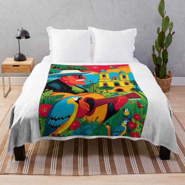 Item preview, Vibrant Musician Playing Guitar in Tropical Paradise designed and sold by Artessie.