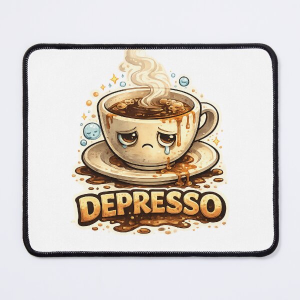 Item preview, Depresso – Sad Coffee Cup Funny Coffee Pun Illustration designed and sold by StrayaDesign.