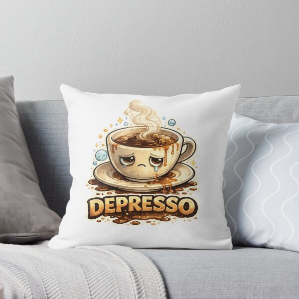Item preview, Depresso – Sad Coffee Cup Funny Coffee Pun Illustration designed and sold by StrayaDesign.