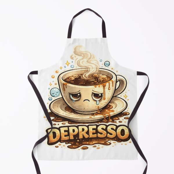 Item preview, Depresso – Sad Coffee Cup Funny Coffee Pun Illustration designed and sold by StrayaDesign.