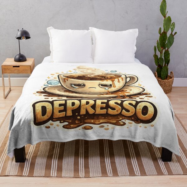 Item preview, Depresso – Sad Coffee Cup Funny Coffee Pun Illustration designed and sold by StrayaDesign.