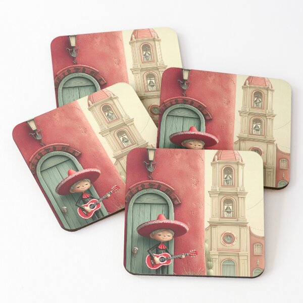 Item preview, Charming Musician in Colorful Mexican Village Scene designed and sold by Artessie.