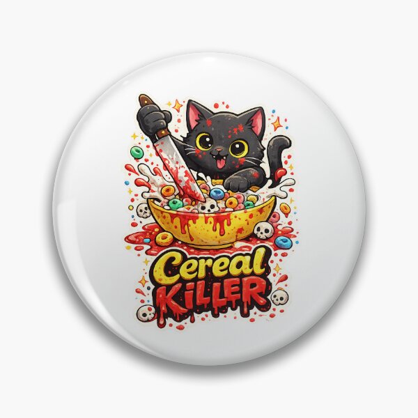 Item preview, Cereal Killer – Funny Cat Breakfast Pun Illustration designed and sold by StrayaDesign.